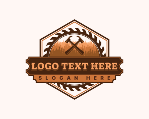 Buzz Saw - Forest Woodwork Hammer logo design