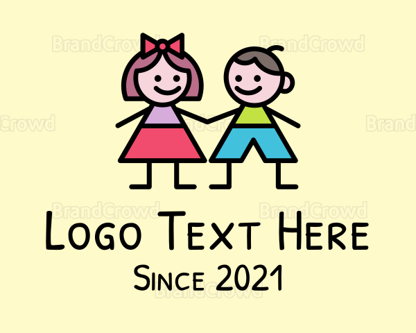 Children Boy & Girl Logo