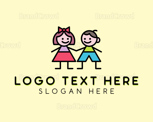 Children Boy & Girl Logo