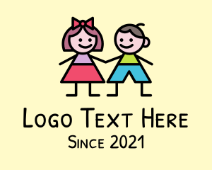 Childcare - Children Boy & Girl logo design