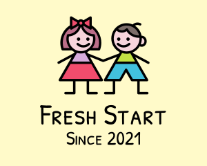 Youngster - Children Boy & Girl logo design