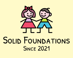 Early Learning - Children Boy & Girl logo design