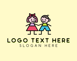 Children Boy & Girl Logo