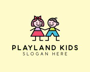 Children Boy & Girl logo design