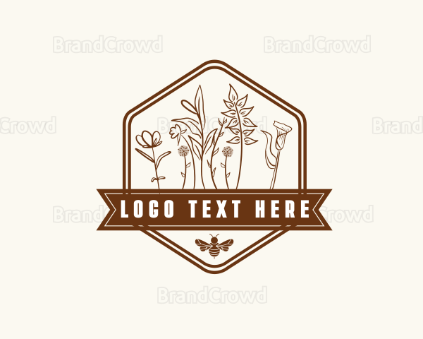 Organic Floral Bee Logo