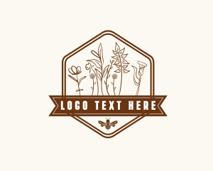 Leaf - Organic Floral Bee logo design