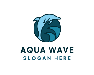 Oceanic - Blue Ocean Dolphin logo design