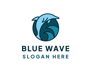 Blue Ocean Dolphin logo design