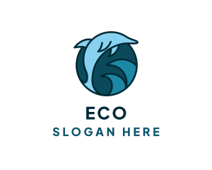 Water Park - Blue Ocean Dolphin logo design