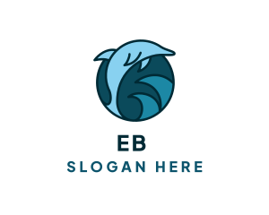 Fish - Blue Ocean Dolphin logo design