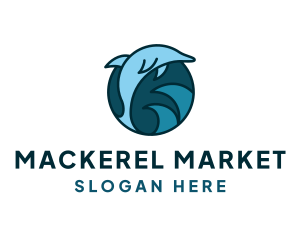 Mackerel - Blue Ocean Dolphin logo design