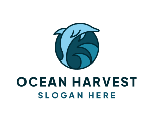 Blue Ocean Dolphin logo design