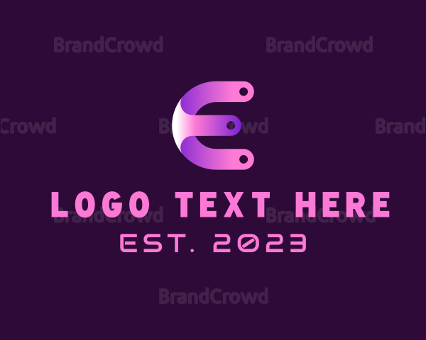 3D Technology Letter E Logo