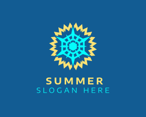 Sun Snow Weather logo design