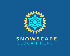 Snow - Sun Snow Weather logo design