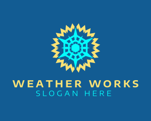 Sun Snow Weather logo design