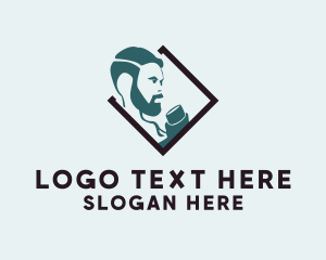 Beard Oil - Hipster Man Pub logo design