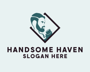 Hipster Man Pub  logo design