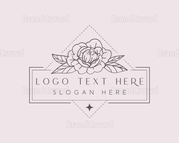 Peony Floral Bloom Logo