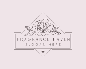 Peony Floral Bloom logo design