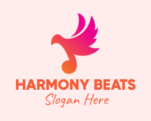 Tune - Gradient Musical Note Bird logo design