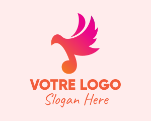 Hymn - Gradient Musical Note Bird logo design