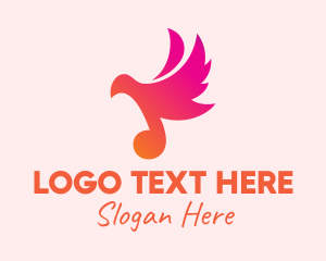 Music - Gradient Musical Note Bird logo design