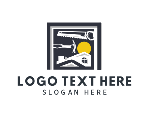 Worker - House Tools Carpentry logo design