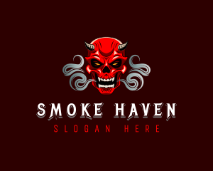 Devil Skull Smoke logo design