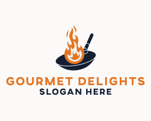 Fire Cooking Wok logo design