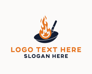 Restaurant - Fire Cooking Wok logo design