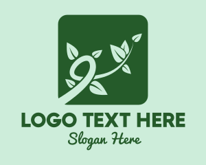 Organic - Gree Vine Leaves logo design