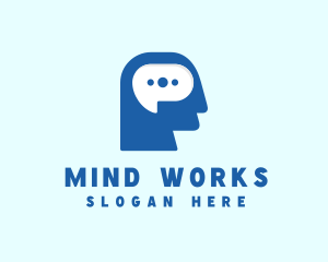 Person Chat Mind  logo design