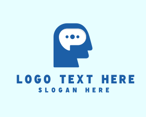 Talk - Person Chat Mind logo design