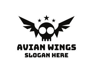 Bat Skull Wings logo design