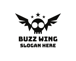 Bat Skull Wings logo design