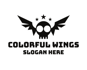 Bat Skull Wings logo design