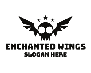 Bat Skull Wings logo design