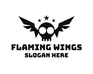 Wings - Bat Skull Wings logo design