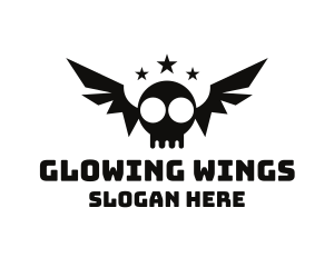 Bat Skull Wings logo design