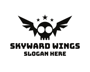 Bat Skull Wings logo design