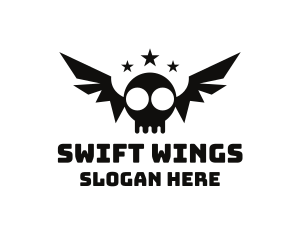 Bat Skull Wings logo design