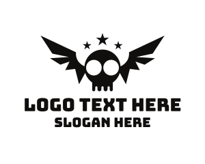 Bat Skull Wings Logo