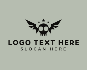 Bat Skull Wings logo design