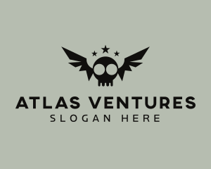 Bat Skull Wings logo design