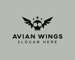 Bat Skull Wings logo design