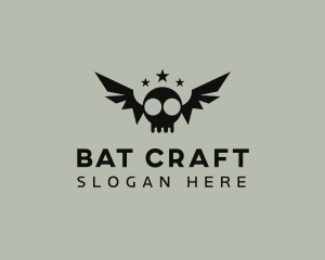 Bat Skull Wings logo design