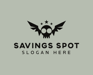 Bat Skull Wings logo design