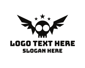 Horror - Bat Skull logo design