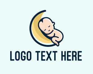 Baby Boutique - Sleeping Baby Moon logo design